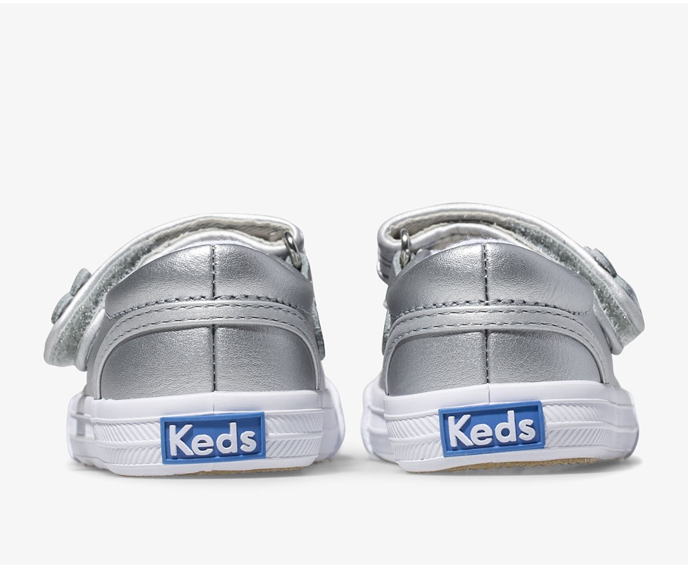 Slip Ons Keds Niños Plateadas - Ella Mary Jane - 069-AHDESW